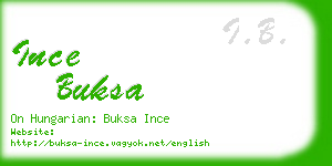 ince buksa business card